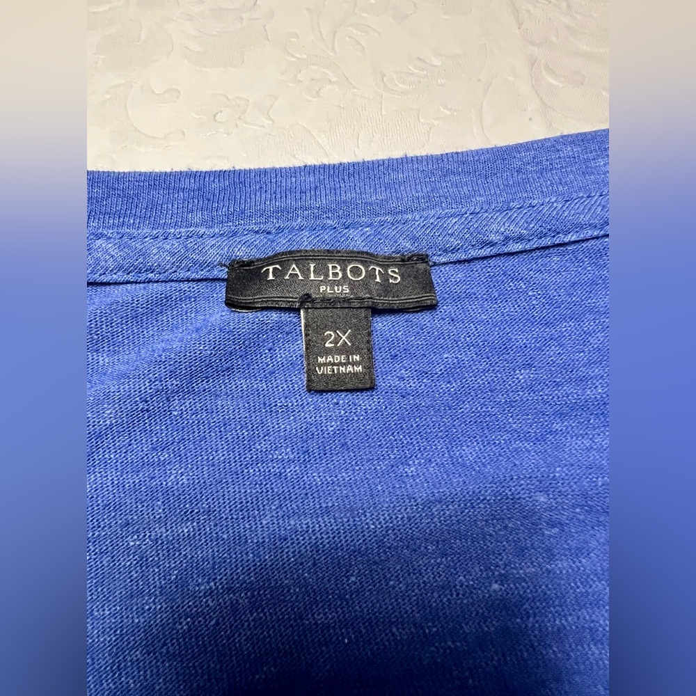 Talbots Royal Blue Short Sleeve Tee - Picture 4 of 7